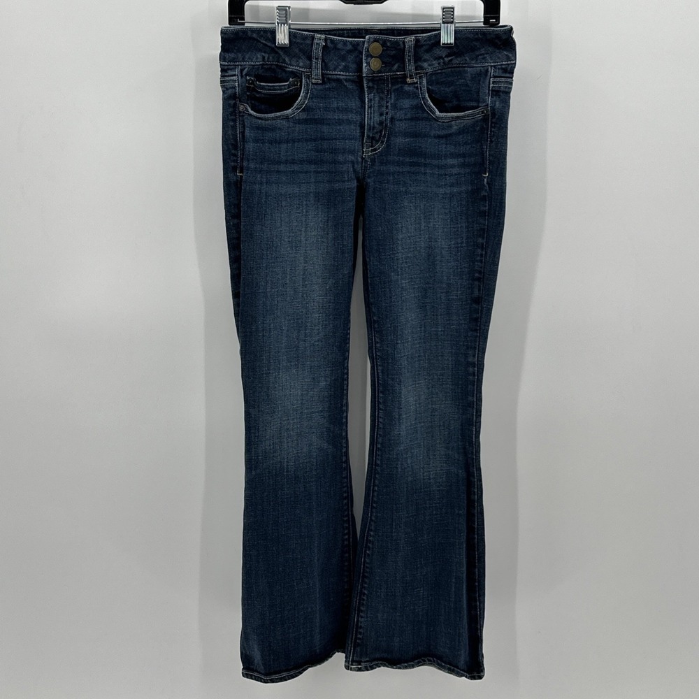 American Eagle Jeans Womens 6 Boot Cut Artist Low Rise Dark Wash Stretch 29x28